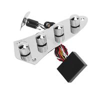 Alomejor Pannello di Controllo del Preamplificatore di Bassi Elettrogitari con un EQ con un Basso Rumore, Adatto per la Pratica e le Apparizioni Dal Vivo, 1 X 6f22 Scambio Batteria (SILVER)