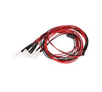 Alomejor Parte del Camion RC 6 Luci a LED 2 Bianche 2 Rosse Blu per Auto RC 1/12 Radio a,4 GHz Design Ad Assorbimento degli Urti per Ragazzi Camion in Scala Reale in Plastica e Metallo