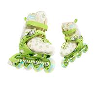 Alomejor Pattini in Pattini a Rotelle Regolabili con Ruote Illuminate 1 Paio con Solette per Scarpe per Bambini Ragazzi Ragazze Pattinaggio all'aperto Uso Ricreativo (GREEN S)