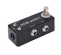 Alomejor Pedale Guitar Loop Mini Effect Metal Black per Basso Elettrico, Selezione Canale True Bypass, Adatto per Bassisti, Metal Black