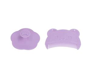 Alomejor Pettine curvo, set di spazzole per cuoio capelluto morbido, Langams Massieine e dissolvenza di sporco, silicone e materiale plastico lavabile (viola)