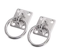 Alomejor Piastra con Occhiello Quadrato in Acciaio Inossidabile con Anello Anelli con Occhiello Quadrato 304 30x35mm con Viti e Bulloni Ad Espansione per Ancoraggi per Barche Kayak Canoe Rimorchi