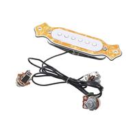 Alomejor Pickup a Bobina Singola Sostitutivo con Preamplificatore Integrato per Prestazioni Prive di Rumore per Chitarre Elettriche Acustiche Folk (Perla Gialla)