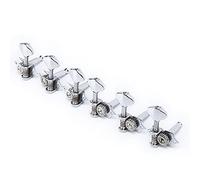 Alomejor Pioli per Chitarra, Set di Teste Accordatrici Aperte in Metallo con Lega di Zinco per Chitarre Elettriche Acustiche, Teste Accordatrici Resistenti da 6 Pezzi per Musicisti (SILVER)