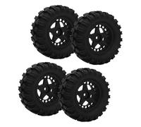 Alomejor Pneumatici per Auto RC, Ruote Cingolate in Plastica in Gomma da 4 Pezzi da 80 Mm con vestibilità Precisa e Presa Massima per Camion 1/14 1/16