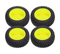 Alomejor Pneumatici RC 1/10 Pneumatici in Gomma Ad Effetto Reale, per Auto RC Ad Alta Resistenza All'Abrasione per Guida Stabile, Ruote 4 Pezzi Adatti per Auto Sportive (YELLOW)
