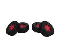 Alomejor Pneumatici, Set di Ruote RC in Gomma e Plastica, Sostituzione Durevole da 1,9 Pollici per Auto e Camion Fuoristrada in Scala 1/10 (rosso)