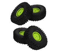 Alomejor Pneumatici, Set di Ruote RC in Gomma e Plastica, Sostituzione Durevole da 1,9 Pollici per Auto e Camion Fuoristrada in Scala 1/10 (GREEN)