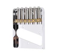 Alomejor Ponte per Chitarra con Sellette in Ottone per Chitarre Elettriche Telecaster, Sostituzione del Ponte in Metallo a 6 Corde, Facile da Installare, Distanza tra le Corde di 54 Mm per