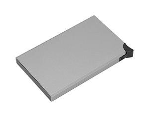 Alomejor Porta Biglietti da Visita Custodia Antimagnetica Antifurto Squisita per Uomini D'affari Lega di Alluminio + PU 3,8x2,4x0,3 Pollici (x-55#)