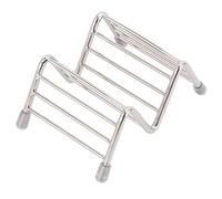 Alomejor Porta Taco in Acciaio Inossidabile 304, Vassoio Taco Resistente Ed Elegante per e Ristorante, Facile da Pulire, Set di 1 (1/2 griglia)