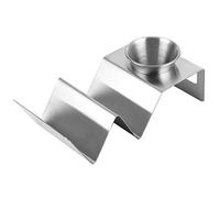 Alomejor Porta Taco in Acciaio Inossidabile per Uso Alimentare, Supporto Anticorrosione per Taco con Tazza per, Vassoio per per Forniture da, 8,0x3,9x2,0 Pollici