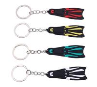 Alomejor Portachiavi con Pinna da Immersione, 4 Pezzi, Ciondolo con Pinna da Immersione in Silicone per Portafogli, Borse, Telefoni, con Design da in Miniatura per gli