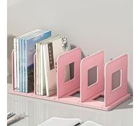 Alomejor Portadocumenti Minimalista e Durevole con 4 Slot per Organizer per Libri, per L'organizzazione dello Spazio Sulla Scrivania Dell'ufficio (PINK)