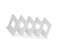 Alomejor Portadocumenti Minimalista e Durevole con 4 Slot per Organizer per Libri, per L'organizzazione dello Spazio Sulla Scrivania Dell'ufficio (WHITE)