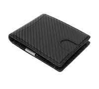 Alomejor Portafoglio da Uomo Sottile in Pelle con Blocco con Fermasoldi per Viaggiatori D'affari, 10 Scomparti per Carte, Tasca Frontale Piccolo Portafoglio da Uomo Sottile (BLACK)