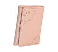 Alomejor Portamonete da Donna Borsa a Portafoglio a Tre ante Alla Moda per i Viaggi Quotidiani, Portaoggetti Multifunzionale per le Donne, Materiale PU Portatile (PINK)