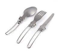 Alomejor Posate da Campeggio,Leggero e Portatile,Utensili per Esterno Set in Acciaio Inox for Picnic Trekking Viaggi Famiglie escursionisti