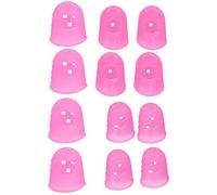 Alomejor Protezioni per le della Chitarra Protezioni Flessibili per le Punte delle in Silicone per Esercitazioni a Lungo Termine 12 Pezzi per Chitarra/basso/ukulele (Rosa M00250)