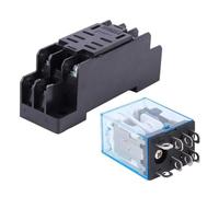 Alomejor Relè a 8 Pin di Alta qualità da 10 Pezzi + Set Base per Progetti Elettronici, Componente Durevole con Lunga Durata