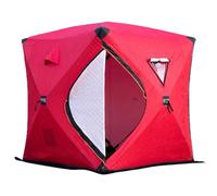 Alomejor Riparo Portatile per la Pesca sul Ghiaccio, Tenda da Pesca Invernale, Facile da Montare, Antivento e Calda nelle Giornate Fredde (Rosso)