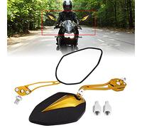Alomejor Ritorno Specchio per la Revisione per i Rulli Motociclistici con Specchio Ultra Chiaro, Design Resistente Alla Collisione, Vite Articolare Regolabile, Guscio di Finitura della Vernice,