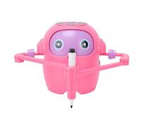 Alomejor Robot da Disegno Automatico, Giocattolo Educativo Interattivo con Tecnologia NFC per Bambini di 3 4 5 6 Anni, Macchina per Imparare a Dipingere con Carte Alfabetiche, Materiale (PINK)