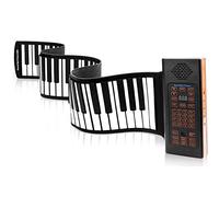Alomejor Roll Up Piano, 128 Suoni, 128 Ritmi, Ricaricabile (2) | Silicone e Abs, Tastiera Pieghevole Portatile, Fino a 8 Ore, Utilizzo nel Parco, Compatibile con Telefono, Porte Usb,