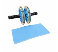Alomejor Ruota Addominale Design a Doppia Ruota con Ginocchiera, Rullo per Addominali in Plastica e Metallo per Allenamento di Base, Allenamento per la Forza in Palestra Domestica Portatile per (BLUE)