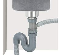 Alomejor Scarico per Lavabo da Bagno Durevole in Acciaio Inossidabile per un Drenaggio Efficiente Dell'acqua, con Curvatura a S per Deodorizzazione, Adatto per Uso Domestico
