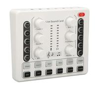 Alomejor Scheda per Voce con Funzione di Luce Ambientale per Mixaggio DJ per Uso Domestico Scheda Mixer Portatile