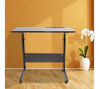 Alomejor Scrivania da Studio per Laptop Regolabile Sul Comodino, Struttura in Acciaio Resistente per Lavorare, Mangiare e Guardare la TV Sul Letto per L'ufficio in Legno Bianco (Colore noce)