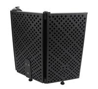 Alomejor Scudo Isolante per Microfono Scudo per Microfono Pieghevole a 3 Pannelli con Riduzione del Rumore Supporto per Treppiede Regolabile in Metallo con Treppiede