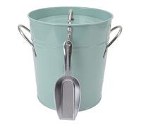 Alomejor Secchiello per Ghiaccio Sicuro Multiuso Zincato con Coperchio e Pala per Ghiaccio per Bar Ristorante Feste Blu per Feste in Piscina Matrimoni