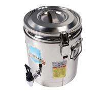 Alomejor Secchio per Zuppa Isolato da 10 Litri, Dispenser per Bevande Termiche di Grande capacità per Mense, Hotel, Acciaio Inossidabile