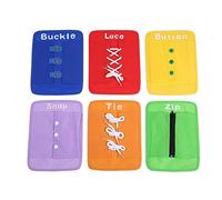 Alomejor Set da 6 Pezzi Kit di Cartoncino per L'apprendimento, Giocattolo con Fibbia a Bottone, Bottone a Pressione con Cerniera per Giocattolo per L'intelligenza del Bambino per Bambini