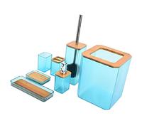 Alomejor Set da Bagno in bambù Kit Durevole da 7 Pezzi per Hotel Domestici, Accessori Ecologici per il Bagno (GREEN)