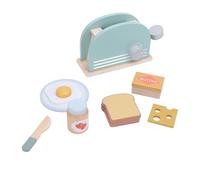 Alomejor Set da Gioco per Tostapane in Legno, Giocattolo Educativo per Bambini con Accessori, Incoraggia L'immaginazione e L'interazione Genitore-figlio, per L'apprendimento delle abilità