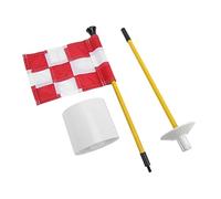 Alomejor Set da Golf Bandiera Verde Tazza Resistente Set Lacrime Lortatizzabili per le Scorte di Allenamento da Giardino per gli Amanti del Golf (Griglia bianca rossa)