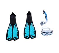 Alomejor Set da Snorkeling Set da Snorkeling per Adulti con Maschera in Silicone Antiappannamento, Pinne e Boccaglio Asciutto, Kit da 3 Pezzi per Allenamento di Nuoto, Immersioni, Adulti (L)