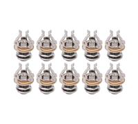 Alomejor Set di 10 Jack per Chitarra da 1/4 di Pollice, Jack Mono con Doppia Messa a Terra e Doppie Punte Positive per una Connessione Stabile e un Bloccaggio Sicuro del Cavo, per