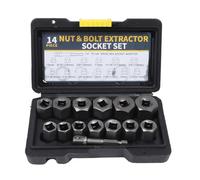 Alomejor Set di 14 Viti a Percussione/Dadi di Fissaggio in Acciaio Al Cromo Molibdeno con Design a Scanalatura a Spirale Inversa per Dadi Arrugginiti Strumento per la Rimozione di Alette Spelate