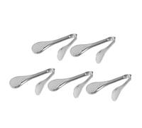 Alomejor Set di 5 Pinze da Buffet Durevoli in Acciaio Inossidabile per Barbecue, Insalata e Cibi Alla Griglia, Impugnatura Comoda, Design Ergonomico, Argento (Grande)