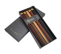 Alomejor Set di Bacchette di Legno Dalla Consistenza Morbida e Leggera per Barbecue per Insalata di Cibo Cinese, 5 Paia per Forniture da per la Casa