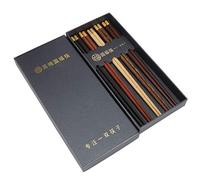 Alomejor Set di Bacchette di Legno, Stoviglie Riutilizzabili Fatte a Mano Squisite per Regali per la Casa, 5 Paia di Bacchette per Forniture da