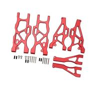 Alomejor Set di Bracci di Sospensione Anteriori Posteriori RC Resistenti in Alluminio, Guida per Auto MOJAVE 6S 1/7 RC (rosso)