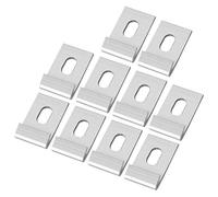 Alomejor Set di Clamp/Holder di Base in Alluminio Durevole da 10 Pezzi per Installazione di Sicurezza in Serra 3,3x2,1 Cm Dimensioni 1,3x0,8 Pollici per Forniture per Serra (SILVER)