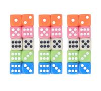 Alomejor Set di Dadi a 6 Facce, 30 Pezzi di Plastica Colorata con 5 Colori Traslucidi per Giochi da Tavolo Aula di Apprendimento Matematico