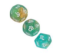 Alomejor Set di Dadi Astrologici per Divinazione, Acrilico a 12 Facce | Simboli facili da leggere, materiale durevole, perfetto per i collezionisti