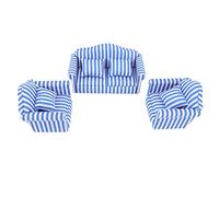 Alomejor Set di Divani in Miniatura per Casa delle Bambole da 3 Pezzi con Striscia di Stoffa di Pino in Colore Chiaro, per la Decorazione Fotografica della Casa delle Bambole in Scala 1:12 (BLUE)